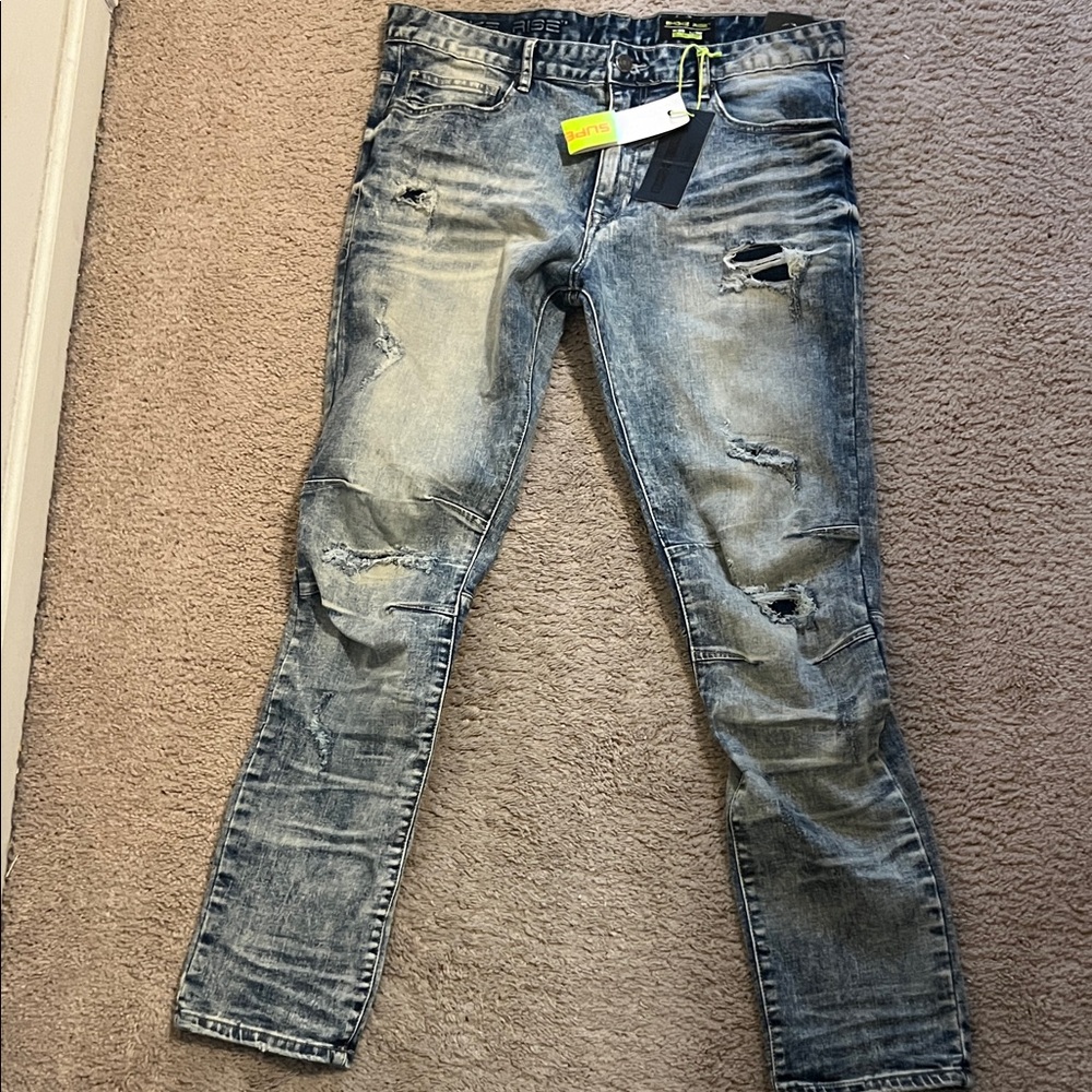 Stylish Distressed Skinny Jeans - Light Blue